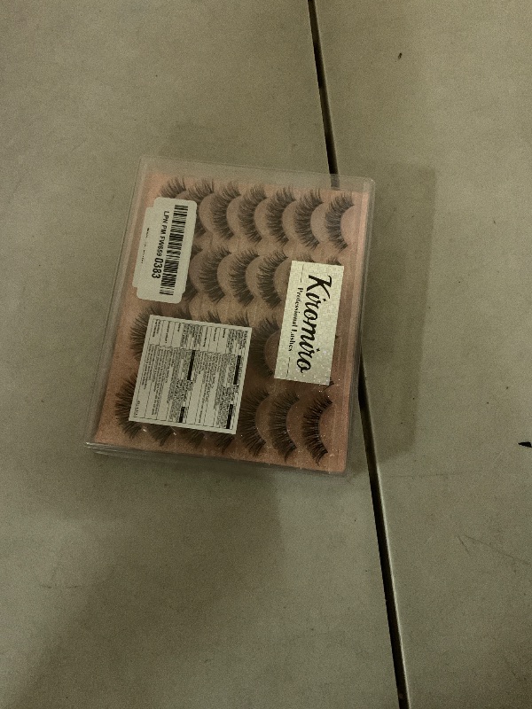 Photo 1 of 14mm Lashes Natural Look Wispy Eyelashes Faux Mink Lashes Clear Band Short Natural False Lashes Cat Eye Daily Soft Strip Lashes Pack by Kiromiro