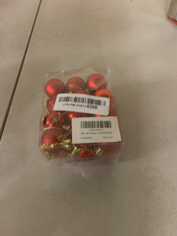 Photo 1 of 24PCS Christmas Ball Ornaments?1.18 Inch Mini Red Glitter Christmas Balls Xmas Tree Hanging Decorations Decorative Balls for Xmas Tree Outdoor Indoor DIY Craft Party Supplies