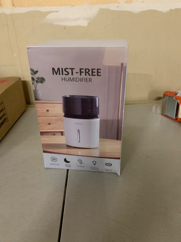 Photo 1 of 3L Mist-Free Evaporative Humidifier for Bedroom, Top Fill Humidifier Work with Tap Water, Touch Control,USB Powered, Sleep Mode, Night Light,1–8H Timer, Easy-Clean Design for Home Office