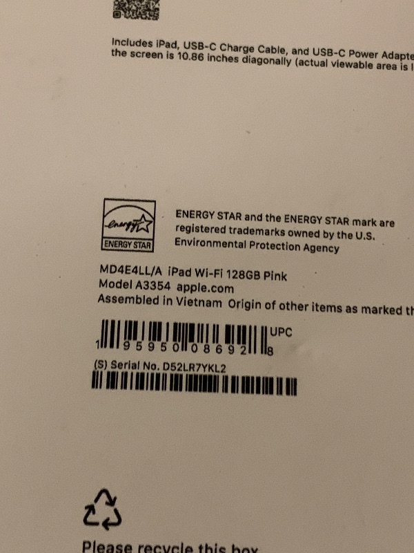 Photo 1 of Apple iPad 11-inch: A16 chip, 11-inch Model, Liquid Retina Display, 128GB, Wi-Fi 6, 12MP Front/12MP Back Camera, Touch ID, All-Day Battery Life — Pink