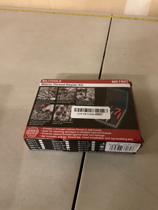 Photo 1 of BILITOOLS M12x1.25 Thread Repair Kit, HSS Drill Helicoil Repair Kit Metric