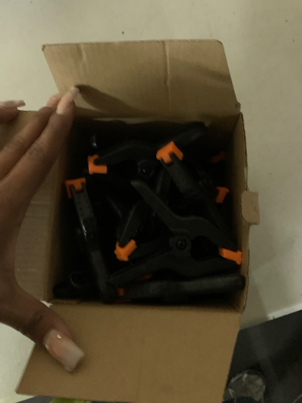 Photo 1 of 24 Pack 3.5 inch Plastic Spring Clamps, Black Heavy Duty Clips, Backdrop Clips, Plastic Clamps for Crafts, Backdrop Stand, Woodworking, Photography