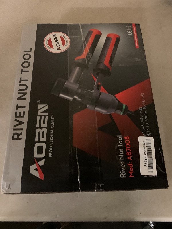 Photo 1 of AOBEN Rivet Nut Tool Kit, Nutsert Gun Kit, Upgraded Rivnut Tool with 10 Metric and SAE Madrels, 100 Pcs Rivnuts, and Rugged Carrying Case