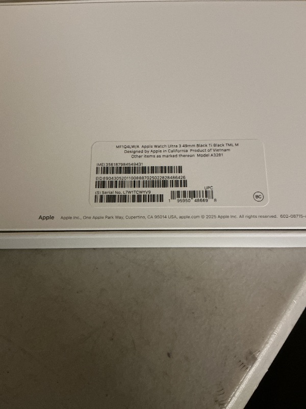 Photo 1 of Apple Watch Ultra 3 [GPS + Cellular 49mm] Running & Multisport Smartwatch w/Rugged Titanium Case w/Black Titanium Milanese Loop - M. Satellite Communications, Advanced Health & Fitness Tracking