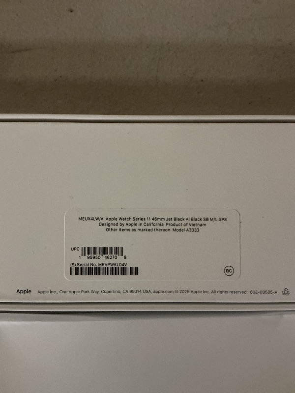 Photo 1 of Apple Watch Series 11 [GPS 46mm] Smartwatch with Jet Black Aluminum Case with Sport Band - M/L. Sleep Score, Fitness Tracker, Health Monitoring, Always-On Display, Water Resistant