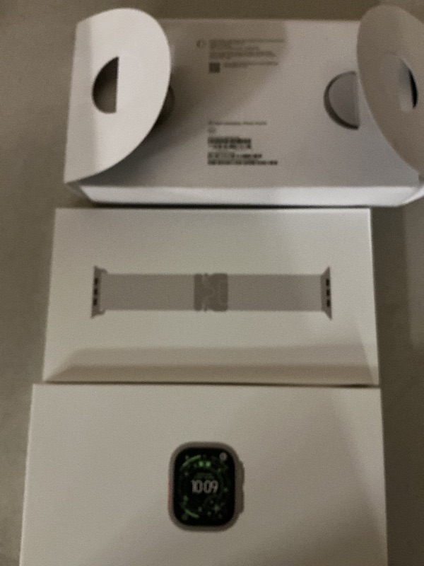 Photo 1 of Apple Watch Ultra 3 [GPS + Cellular 49mm] Running & Multisport Smartwatch w/Rugged Titanium Case w/Natural Titanium Milanese Loop - M. Satellite Communications, Advanced Health & Fitness Tracking