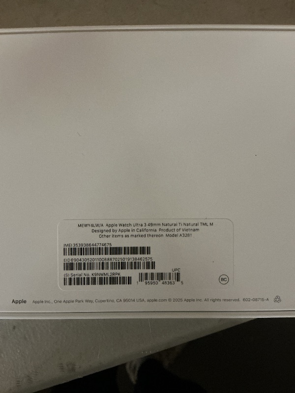 Photo 1 of Apple Watch Ultra 3 [GPS + Cellular 49mm] Running & Multisport Smartwatch w/Rugged Titanium Case w/Natural Titanium Milanese Loop - M. Satellite Communications, Advanced Health & Fitness Tracking