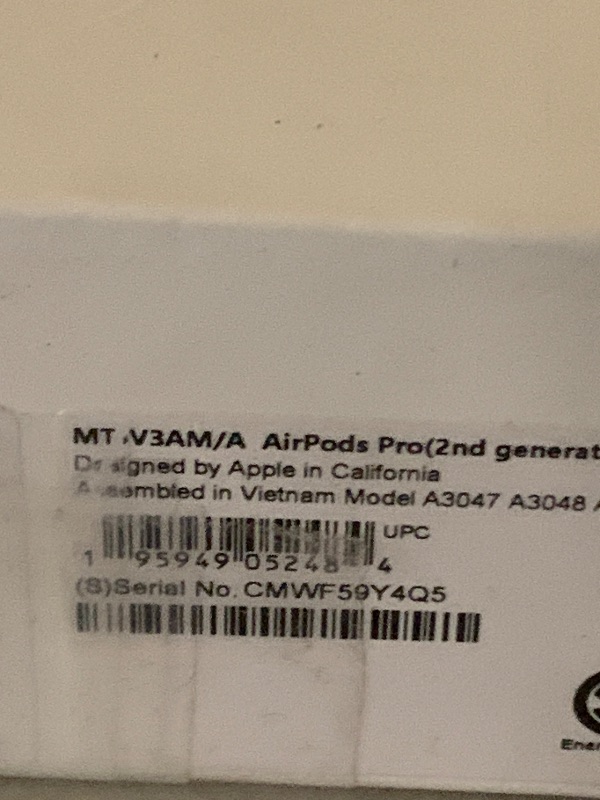 Photo 1 of Apple AirPods Pro (2nd Generation) Wireless Ear Buds with USB-C Charging, Up to 2X More Active Noise Cancelling Bluetooth Headphones, Transparency Mode, Adaptive, Personalized Spatial Audio, White