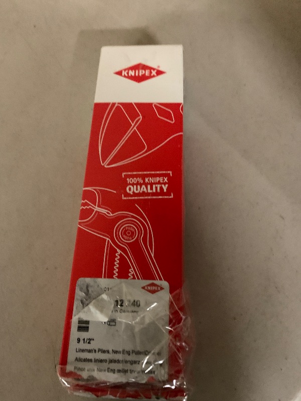 Photo 1 of KNIPEX Tools 09 12 240 9.5-Inch Ultra-High Leverage Lineman's Pliers with Fish Tape Puller and Crimper