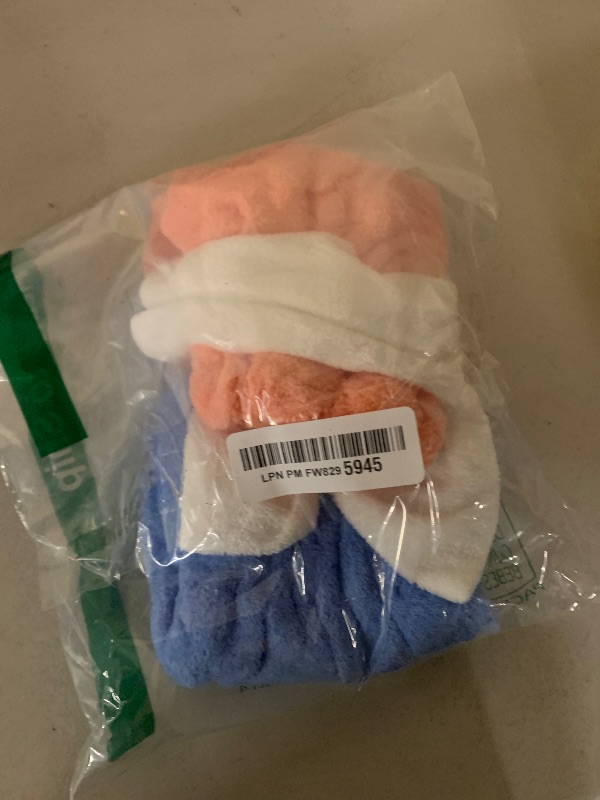 Photo 1 of 2Pcs Super Absorbent Hair Towel Wrap for Wet Hair, Microfiber Hair Towel Wrap Quick-Drying Thickened Hair Towels, Soft Bow Tie Wet Hair Towels Wrap for Women Girls (Pink+Blue)