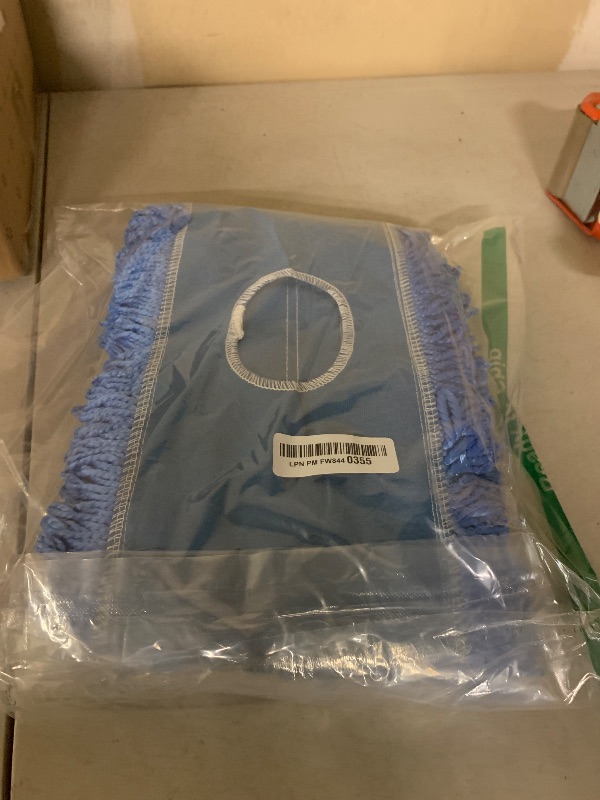 Photo 1 of 36 Inch Dust Mop Head: Replacement Medium Washable Commercial Mop Head Sweeper and Janitorial Replacement Blue (Blue - 36 Inch, 3 Pack)