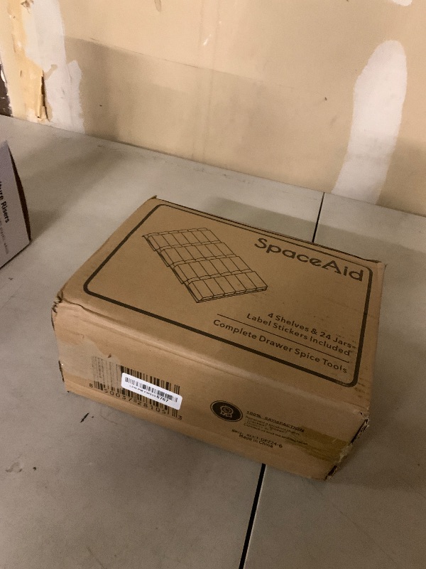 Photo 1 of SpaceAid Spice Drawer Organizer with 24 Spice Jars, 386 Spice Labels, 4 Tier Seasoning Rack Tray Insert for Kitchen Drawers, 11.25" Wide x 17.5" Deep