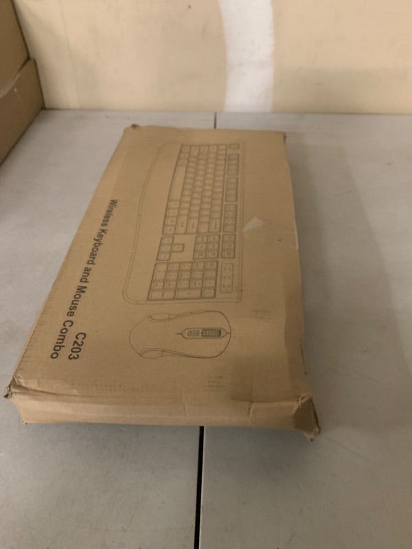 Photo 1 of Wireless Keyboard and Mouse Combo, Full-Sized 2.4GHz Wireless Keyboard with Comfortable Palm Rest and Optical Wireless Mouse for Windows, Mac OS PC/Desktops/Computer/Laptops (Black)