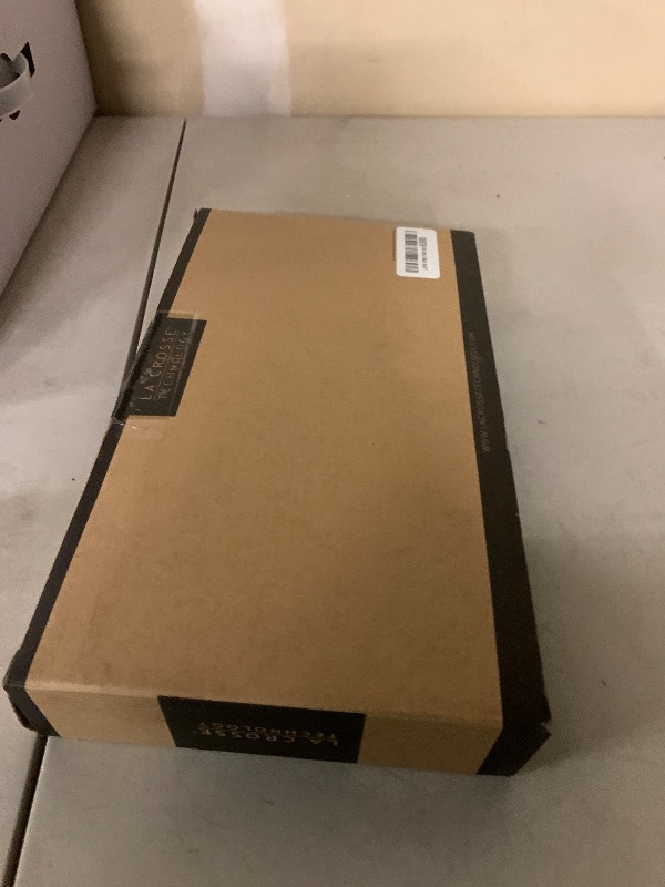 Photo 1 of La Crosse Technology 513-1417AL-INT Atomic Clock w Outdoor Temp, Grey/Black