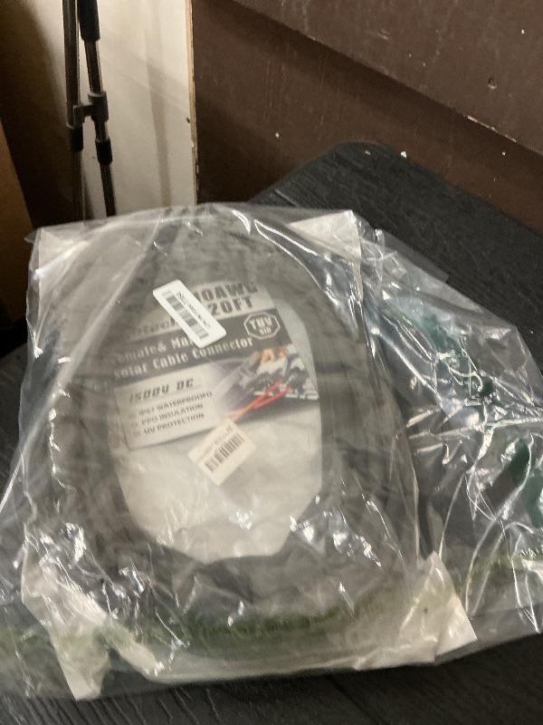 Photo 1 of 20Ft 10AWG Solar Cable Extension with Protection Cover, Solar Wire with Tool-Free Solar Connectors, IP68 Waterproof PV Cable, Solar Panel Extension Cable 10Gauge for Home Boat RV Solar Panels(20ft)