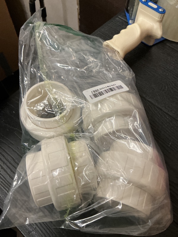 Photo 1 of 2 Inch Union Coupling Pipe Fitting (Socket x Socket), 4 Pcs Schedule 40 Heavy Duty Union Coupling Pipe Fitting for DIY PVC Creations.