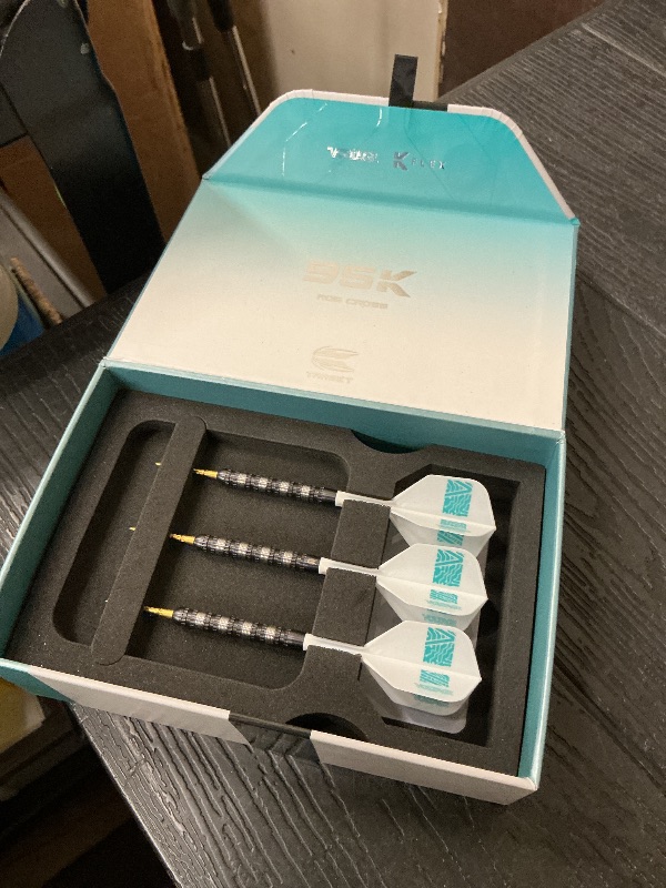 Photo 1 of Target Darts Rob Cross 95K Steel Tip Swiss Point Darts, 95% Tungsten Darts with K-Flex Flights, 22G | Voltage Darts, Player Edition Swiss Points K Flex Dart Set, Swiss Point Tool Included