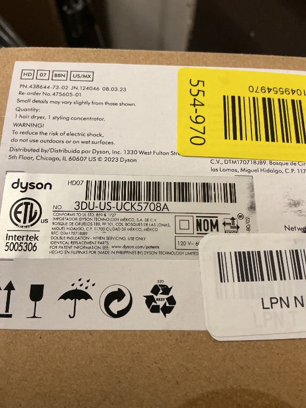 Photo 1 of Dyson Supersonic Origin Hair Dryer, No Heat Damage, Styling Concentrator, Precision Styling Blow Dryer (Black/Nickel)