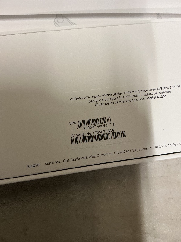 Photo 1 of Apple Watch Series 11 [GPS 42mm] Smartwatch with Space Gray Aluminum Case with Black Sport Band - S/M. Sleep Score, Fitness Tracker, Health Monitoring, Always-On Display, Water Resistant