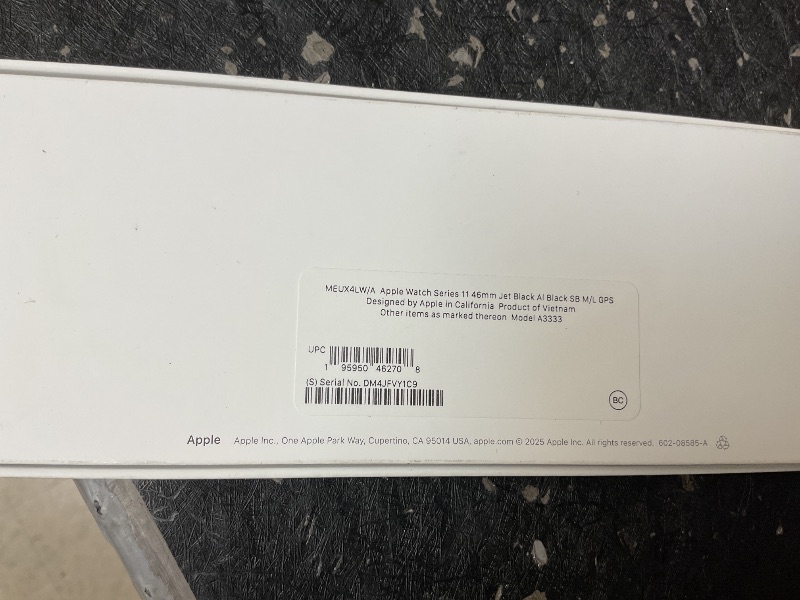 Photo 1 of Apple Watch Series 11 [GPS 46mm] Smartwatch with Jet Black Aluminum Case with Sport Band - M/L. Sleep Score, Fitness Tracker, Health Monitoring, Always-On Display, Water Resistant