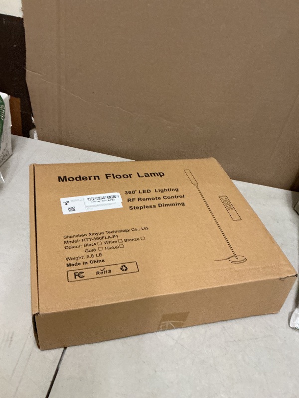 Photo 1 of Nukanu Floor Lamp with Remote Control,Bright Floor Lamps for Living Room/Bedroom/Office, Stepless Adjustable 3000K-6000K Colors and 10-100% Brightness,Standing Light with Foot Switch (Black)