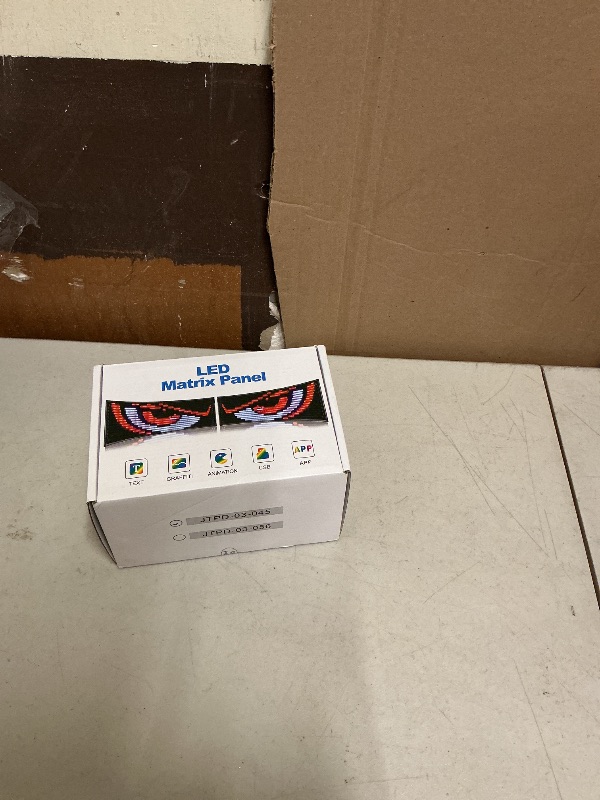 Photo 1 of 2Pcs LED Eyes for Truck Windshield | Devil Eyes Light for Cars | Flexible Scrolling Programmable LED Signs | Can Edit Text/Graffiti/Animations