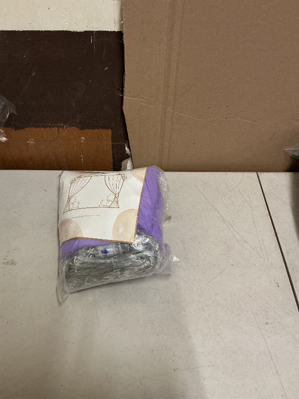 Photo 1 of 10ft x 10ft Lavender Tulle Photo Backdrop Curtain with Lights String for Parties Wedding Bridal Shower Sheer Lavender Curtain Backdrop for Birthday Baby Shower Photo Booth Photography