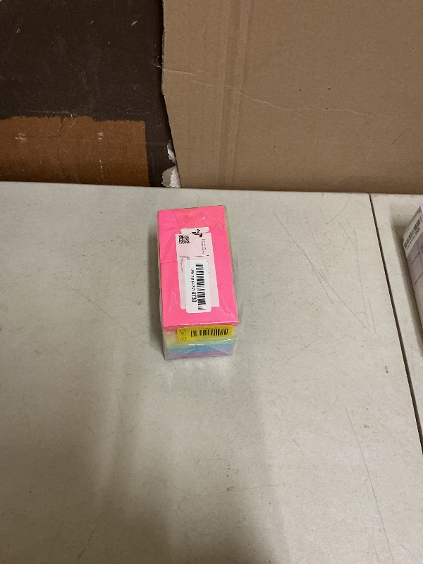 Photo 1 of (24 Pack) Sticky Notes 3x3 in Post Bright Stickies Colorful Super Sticking Power Memo Pads, Strong Adhesive, 74 Sheets/pad