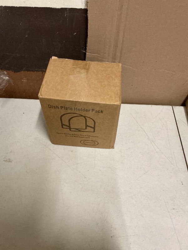 Photo 1 of 4 Pack Kitchen Plate Holder Organizer for Cabinet Space Saver Dinner Dish Storage Rack Upright Dish Drying Racks Metal Plate Dish Racks Stand for Cupboard and Countertop 2 Large 2 Small White