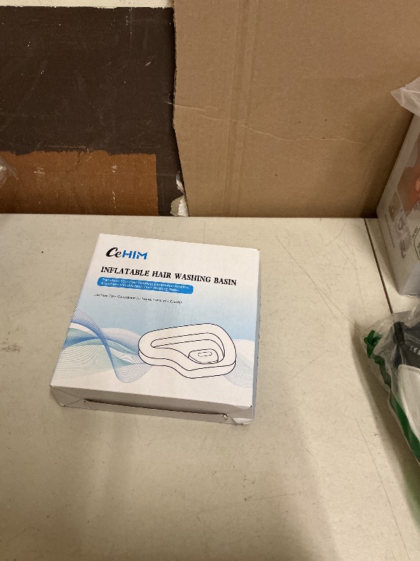 Photo 1 of ?Portable Inflatable Shampoo Basin for Bedridden & Elderly - Zero Pooling Design | Fast-Drain Slope & Neck Support | Portable Hair Wash Bowl, Drain Hose | Hospital PVC | Home Use (Silver, Large)