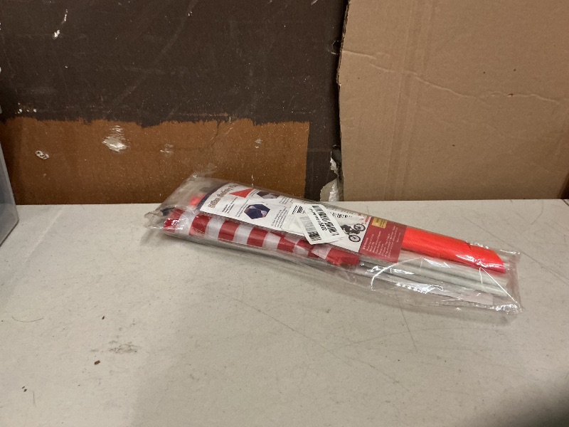 Photo 1 of 2 Pcs Upgraded Bike Flags with Visibility Orange safety flags with 6 foot Heavy Duty Fiberglass Flag Pole, and American Flag