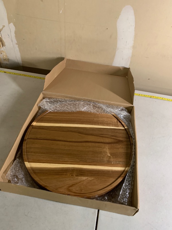 Photo 1 of 14" Two-Tier Acacia Wood Lazy Susan Organizer Kitchen Turntable for Cabinet Pantry Table Organization