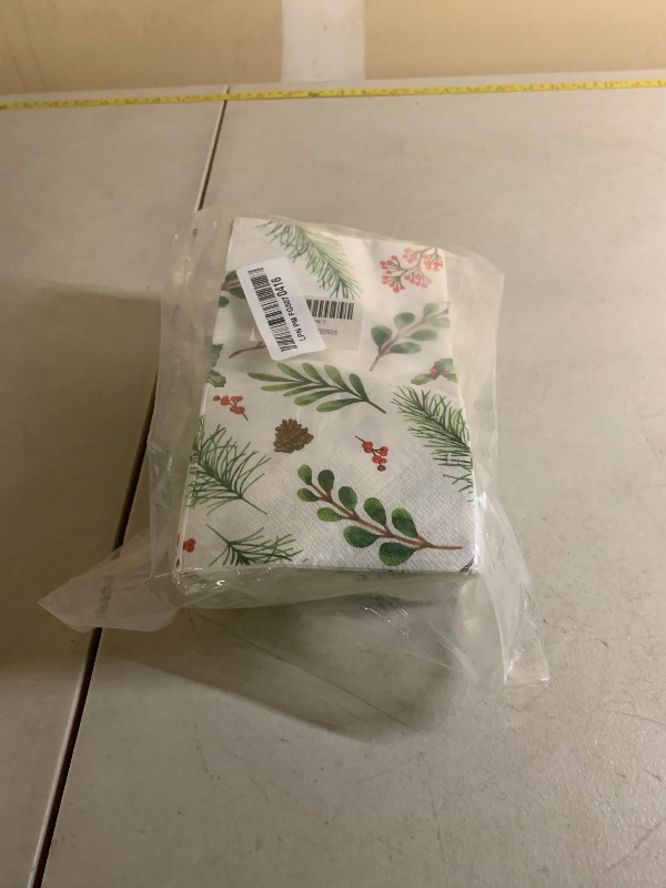 Photo 1 of 100 Christmas Disposable Paper Hand Towels, 3-Ply Holly Mistletoe Guest Towels for Holiday Bathroom & Party - Absorbent Guest Napkins for Xmas Dinner Kitchen Decor