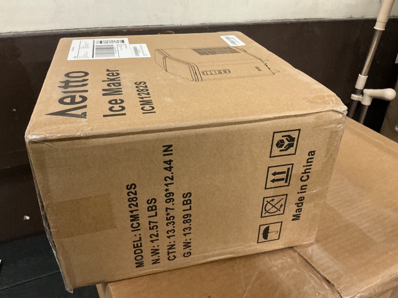 Photo 1 of Aeitto Ice Maker Countertop 26lbs/24H, Ice Machine 8 Ice Cubes Ready in 6 Mins, 2 Sizes of Bullet Ice Portable Ice Makers with Basket & Scoop, Auto Self-Cleaning for Home/Kitchen/Office Stainless