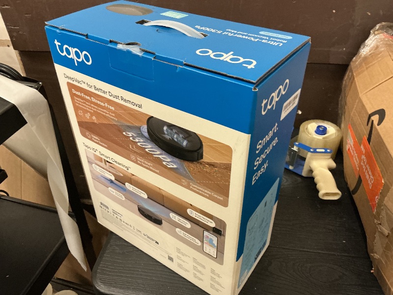 Photo 1 of Tapo Ultra-Slim LiDAR Smart Navigation Robot Vacuum and Mop, 5300Pa Max, 97%+ Dust Pickup, Customizable Cleaning, Self-Charging, Works w/Alexa & Google Home, RV20 Max