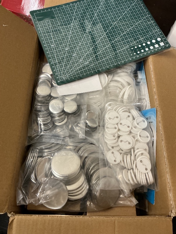 Photo 1 of MK.Bear Button Maker Machine Multiple Sizes 1+1.25+2.25inch(4th Gen), DIY Button Pin Maker Machine Kit, Badge Press Machine with 300PCS 25+32+58mm Button Making Supplies& Cutting Mat&Circle Cutter