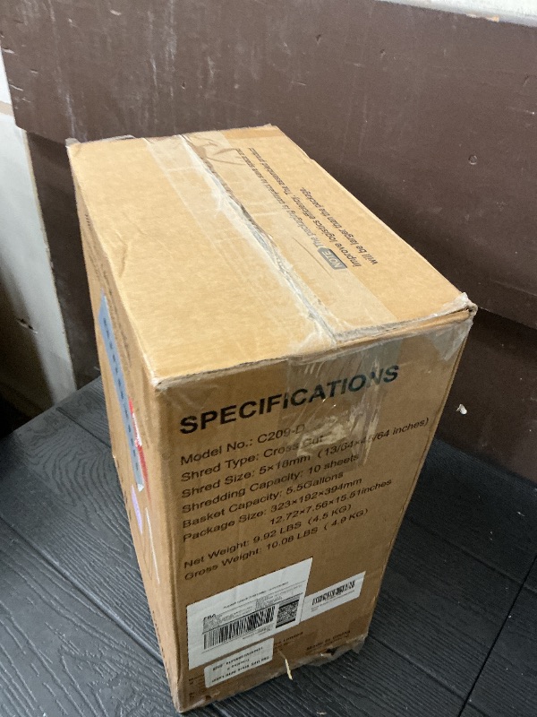 Photo 1 of Bonsaii 10-Sheet Cross Cut Paper Shredder, 5.5 Gal Home Office Heavy Duty Shredder for Credit Card, Staple, Clip with Transparent Window(C209-D)