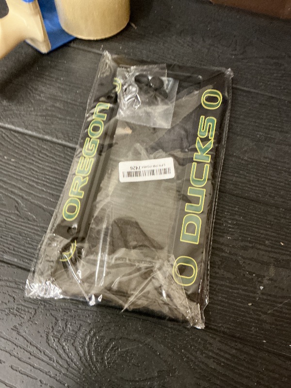 Photo 1 of 2 Packs Matte Black for Oregon Ducks License Plate Frames -2 Holes License Plate Holder,Universal Aluminum Tag Frame for License Plate for Front and Rear Car Tags