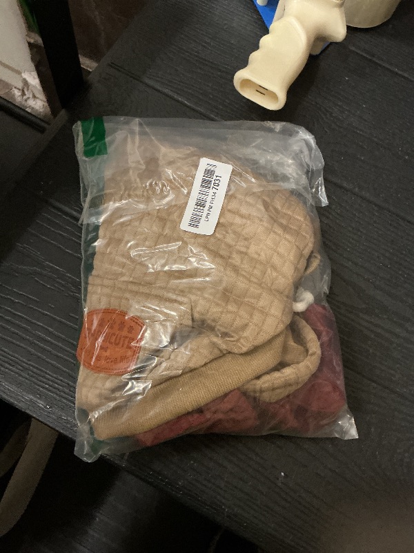 Photo 1 of 2 Pack Dog Hoodie Sweaters for Small Medium Dogs Warm Dog Clothes for Large Dogs Soft Waffle-Like Laminated Sweatshirt Bulldog (Brown+Wine Red, S (Back: 11.5",Chest: 15.5", Neck: 10"))