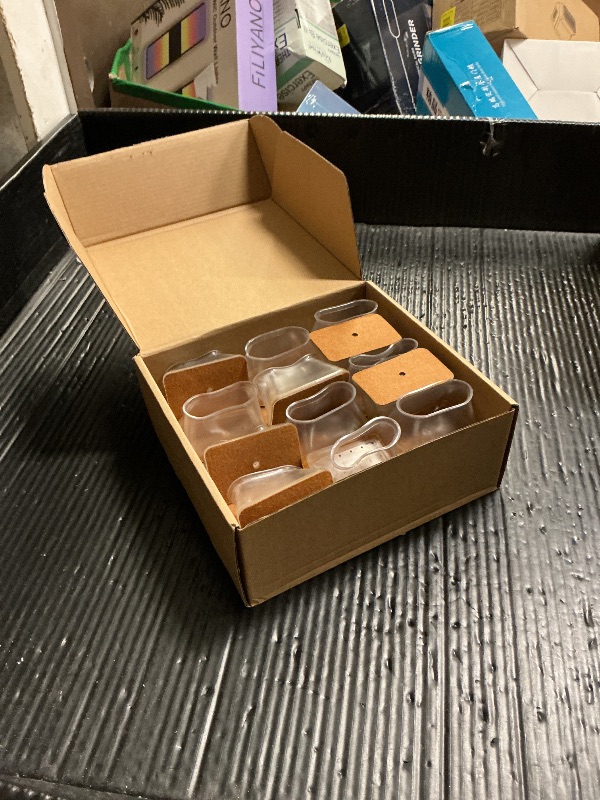 Photo 1 of 28Pcs Chair Leg Floor Protectors Rectangle for Hardwood Floors Silicone Caps Covers Felt Furniture Pads Clear Chair Sliders, Protect The Floor from Scratches(Fit:L 2"-2.5",W 1"-1.5")