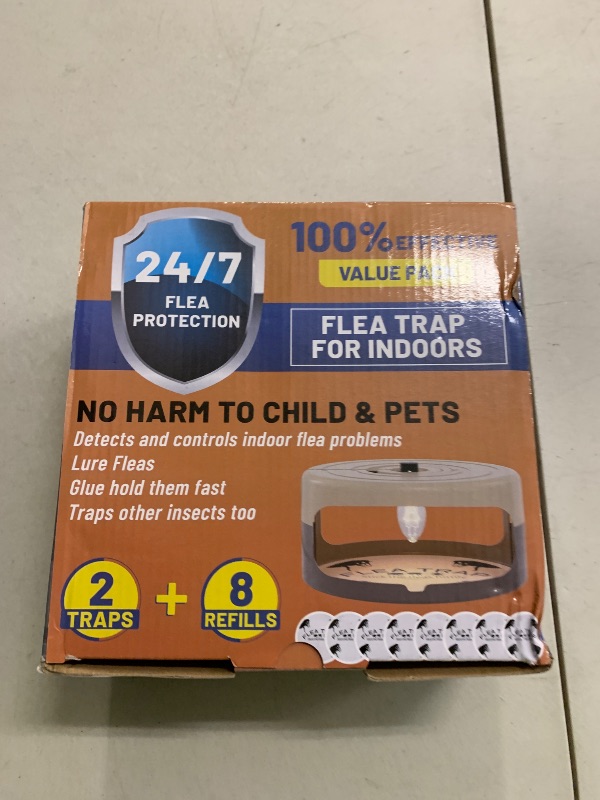 Photo 1 of 2 Pack Flea Traps for Inside Your Home, Indoor Flea Light, Bed Bug Killer with 8 Sticky Pads & 4 Light Bulb, Odorless Natural Insect Infestation Treatment Trap for Kid Pet