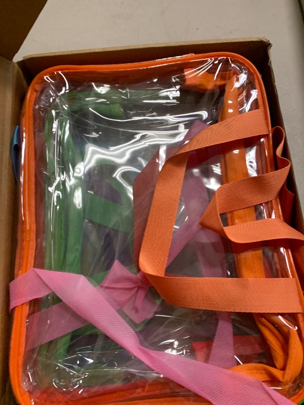 Photo 1 of 6 Color Large Toy Storage Bags with Labels, Reusable Clear PVC Board Game Storage, Travel Waterproof Organizer Bags with Zipper for Building Blocks, Puzzle, Kids Books