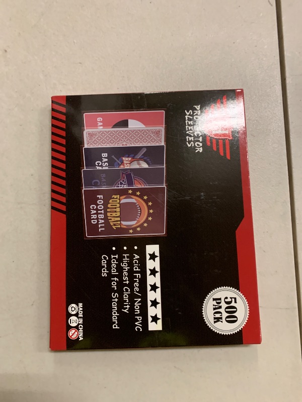 Photo 1 of 500 Counts Card Sleeves for Trading Cards, Soft Penny Card Sleeves Clear Plastic Card Protectors Fit for Baseball Card, Sports Cards, MTG Game Card Standard Cards