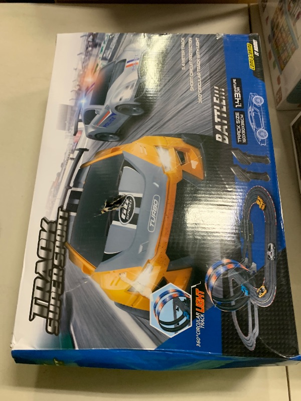 Photo 1 of Slot Car Race Track Sets with 4 High-Speed Racing Car, 20ft Electric Race Car Track for Boys and Kids, Dual Racing Game Lap Counter Circular Overpass Track,Toys Gifts for Adults Boys Ages 6 7 8-12