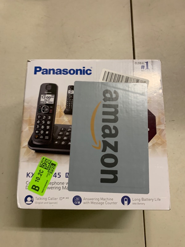 Photo 1 of Panasonic DECT 6.0 Expandable System, Cordless Phones With Answering Machine and Call Blocking - 5 Cordless Phones 5 Handsets - KX-TGE645M (Metallic Black)