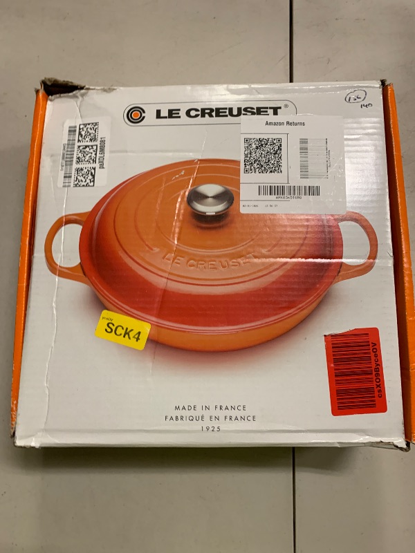 Photo 1 of Le Creuset Enameled Cast Iron Signature Round Braiser, 3.5qt. Peche