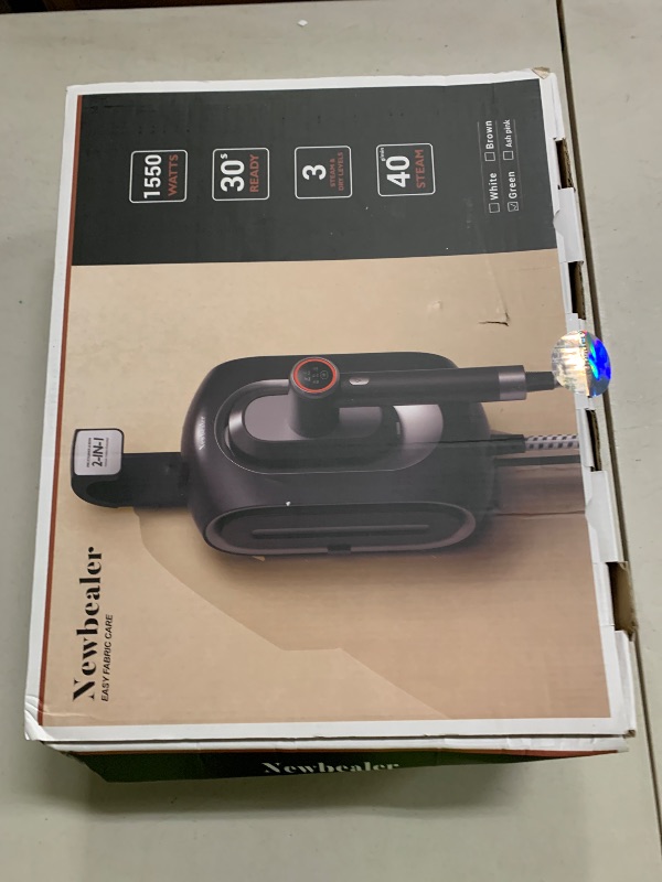 Photo 1 of Newbealer 2In1 Pro Steam Station Iron, 1550W Turbo 3-level Steam & 3 Dry Heat Modes for Clothes, 30s Heat Up, 1.2L Detachable Tank, Auto-Off, Self Cleaning, Commercial-Grade for Home & Hotel (Green)