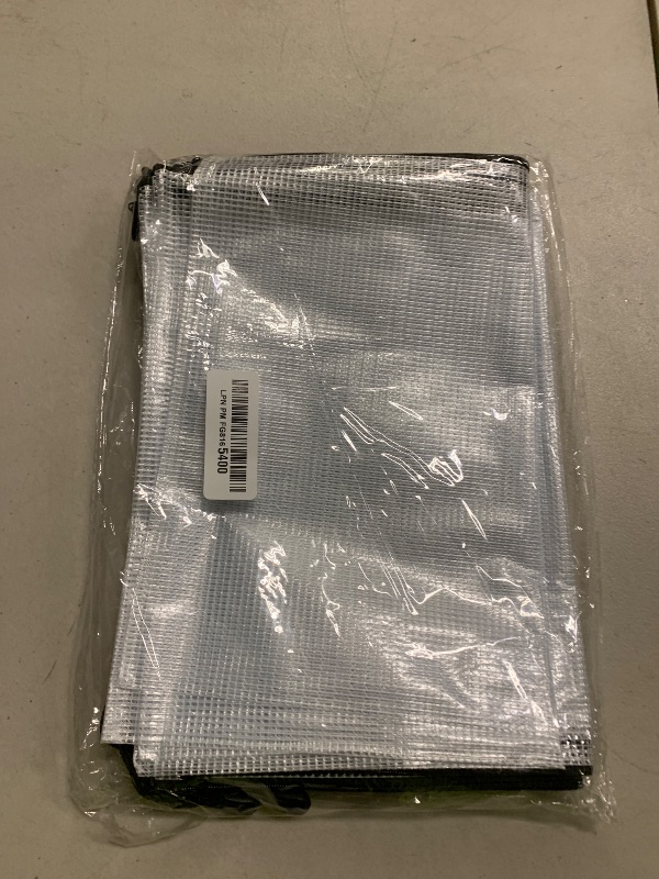 Photo 1 of 12 Pcs Plastic Mesh Zip File Bags, Waterproof Tear-Resistant Document File Folders, B4 Size Zipper Documents Pouch Document Organizer Bags for School Office Home Travel Storage(15.35×11.22Inch)