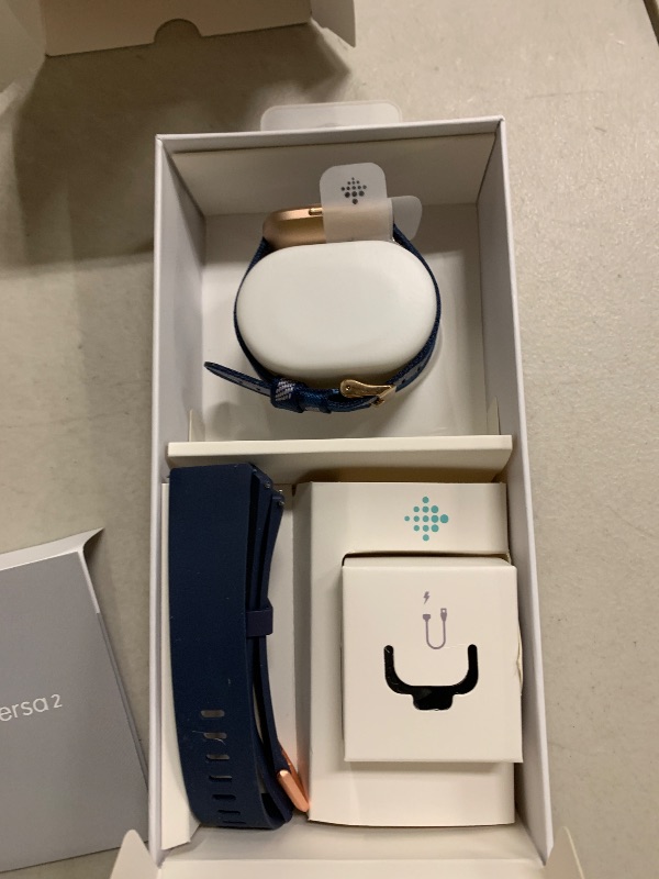 Photo 1 of Fitbit Versa 2 Special Edition Health and Fitness Smart Watch with Heart Rate, Music, Alexa Built-In, Sleep and Swim Tracking, Navy and Pink Woven/Copper Rose, One Size (S and L Bands Included), 2.3