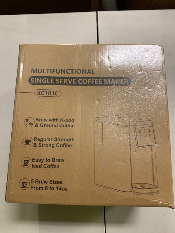 Photo 1 of Karosie K Cup Coffee Maker with Strong Brew Setting, 50oz Removable Tank, 6-14 oz Brew Sizes Hot & Iced Coffee Machine for K-Cup and Grounds, Descaling Reminder, Stainless Steel